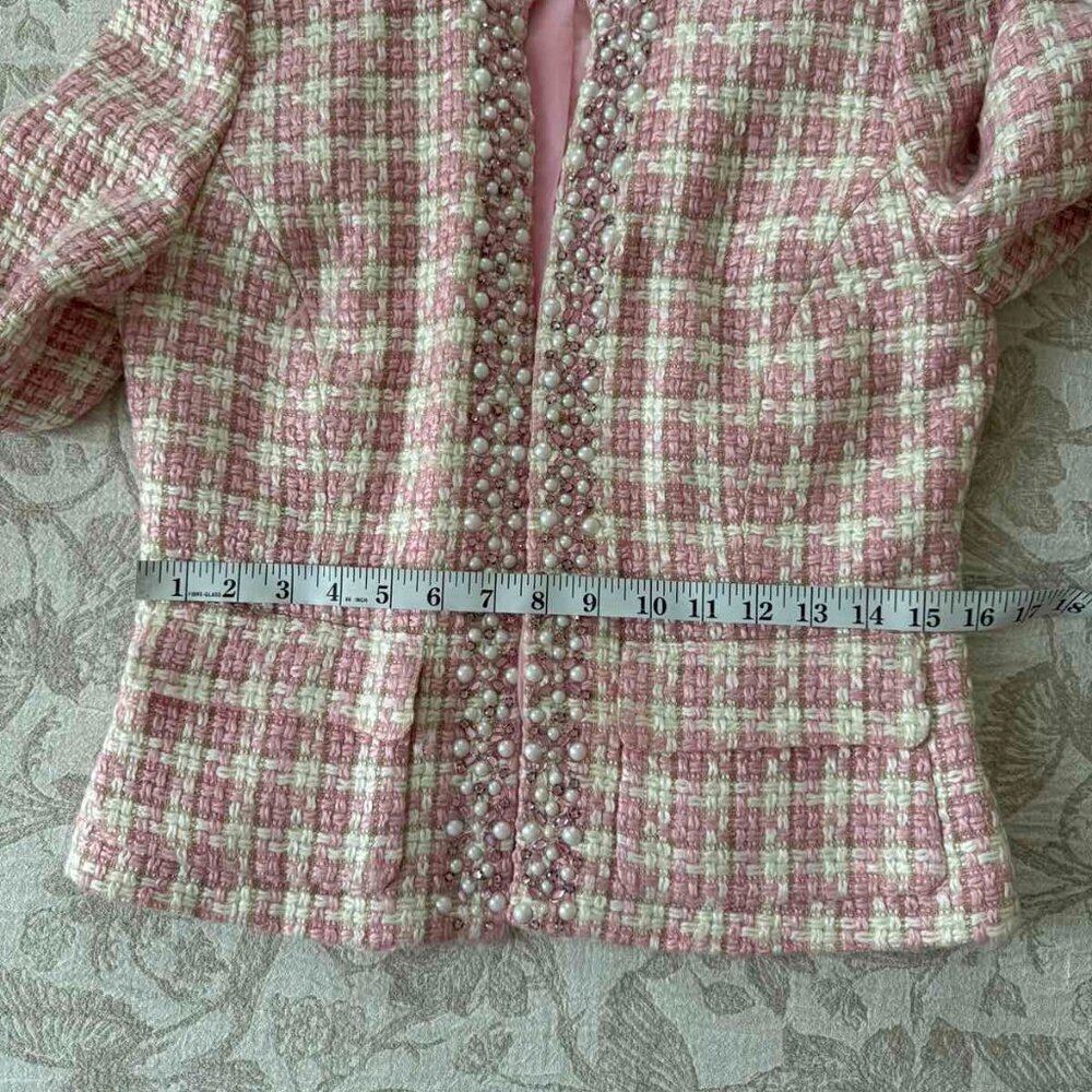 I.C.E. Vintage Chanel-style tweed jacket Barbie vibes size 4 - Picture 10 of 11